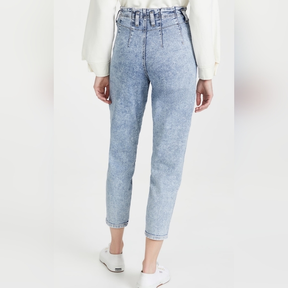 Lee Jeans Nwt Lee Frosted Indigo Lady Lee Tapered Paperbag Waist Ankle Crop Jeans 25x25